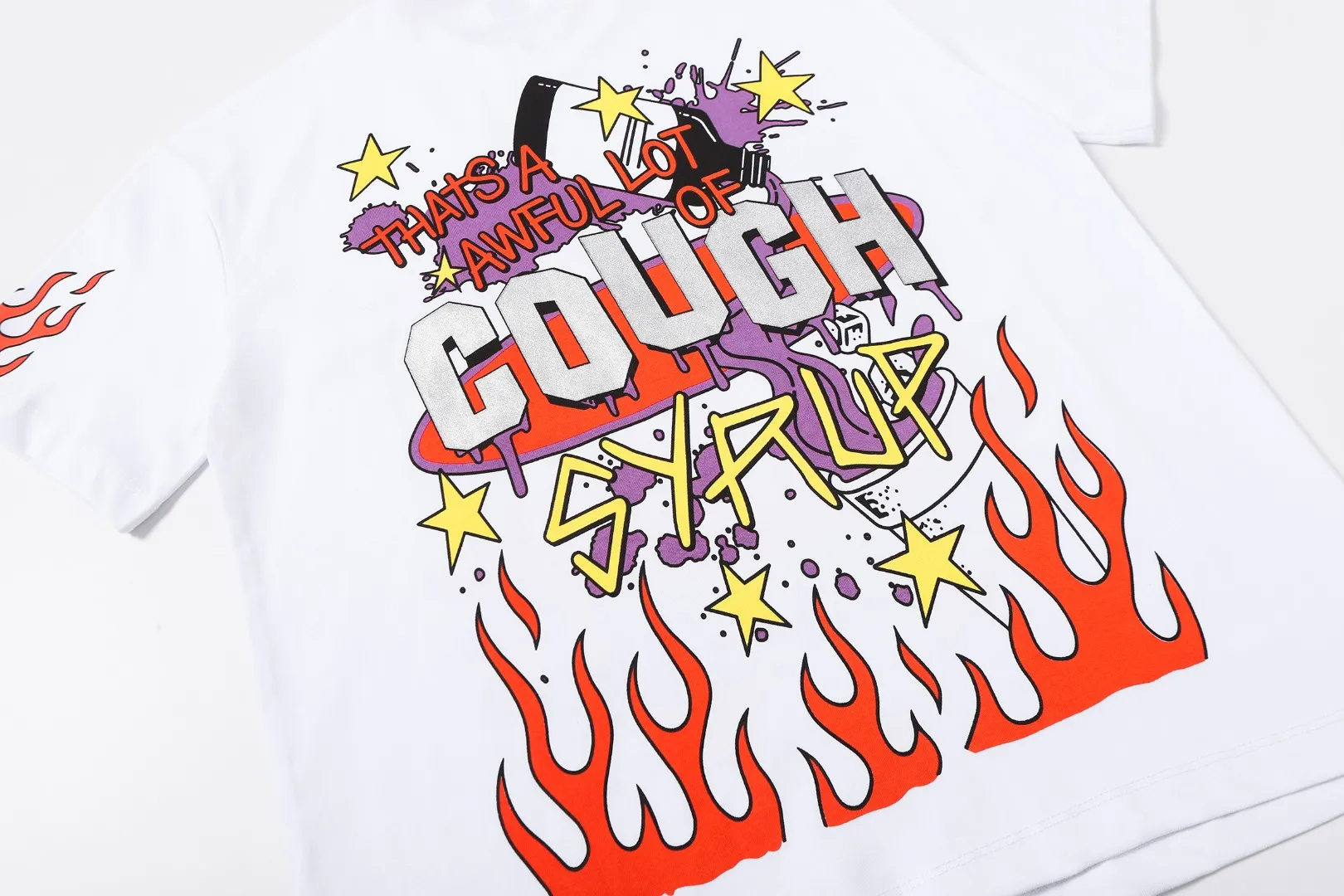2245# / / ｜ THAT'S A AWFUL LOT OF COUGH SYRUP In Stock T （fabric):32 Sizes（size）：S-M L X L （colour）： / /